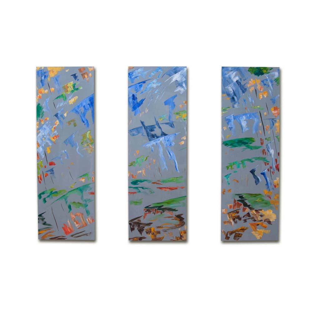 #1280 untitled, colours on grey, acrylic on wood, 150 x 250 x 4 cm